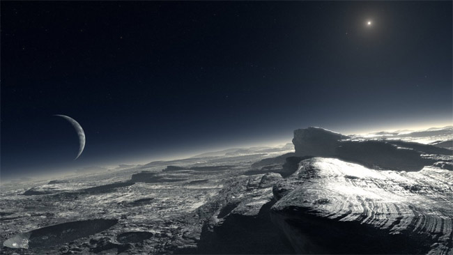 Предположительный внешний вид поверхности Плутона, состоящей из чистого метана